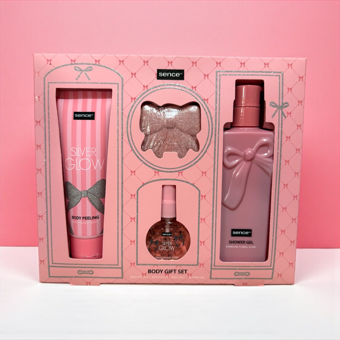 Pack peeling corporal, bomba de baño, spray corporal, gel de ducha