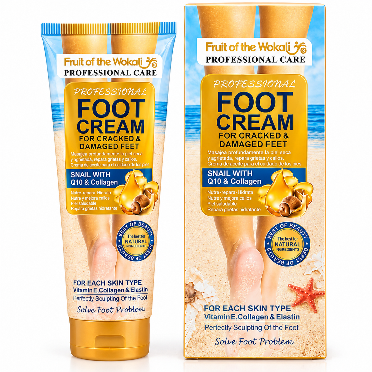 Crema de pies repara los talones secos y grietados