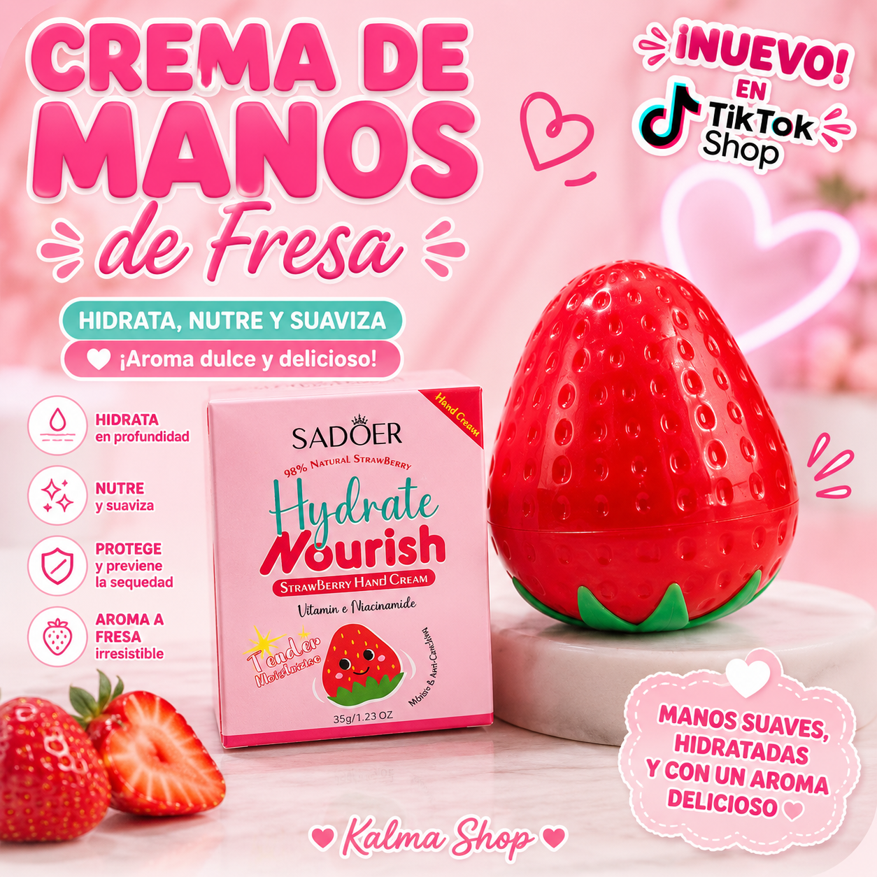 Crema de manos fresa