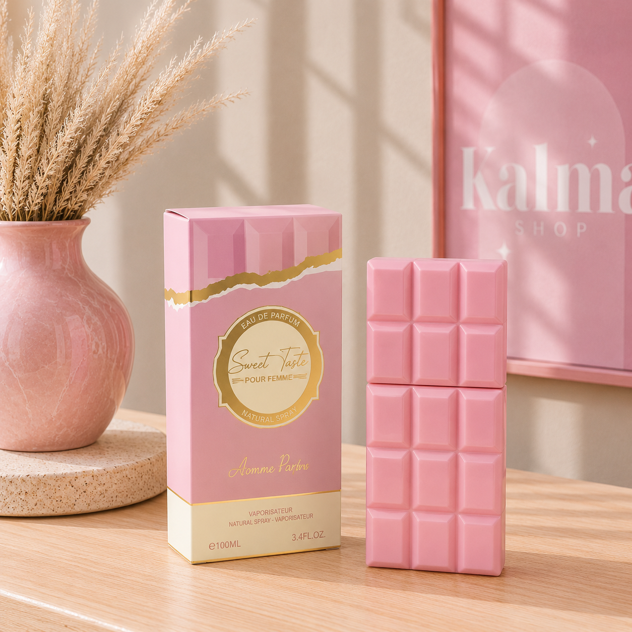 Perfume tableta de chocolate rosa