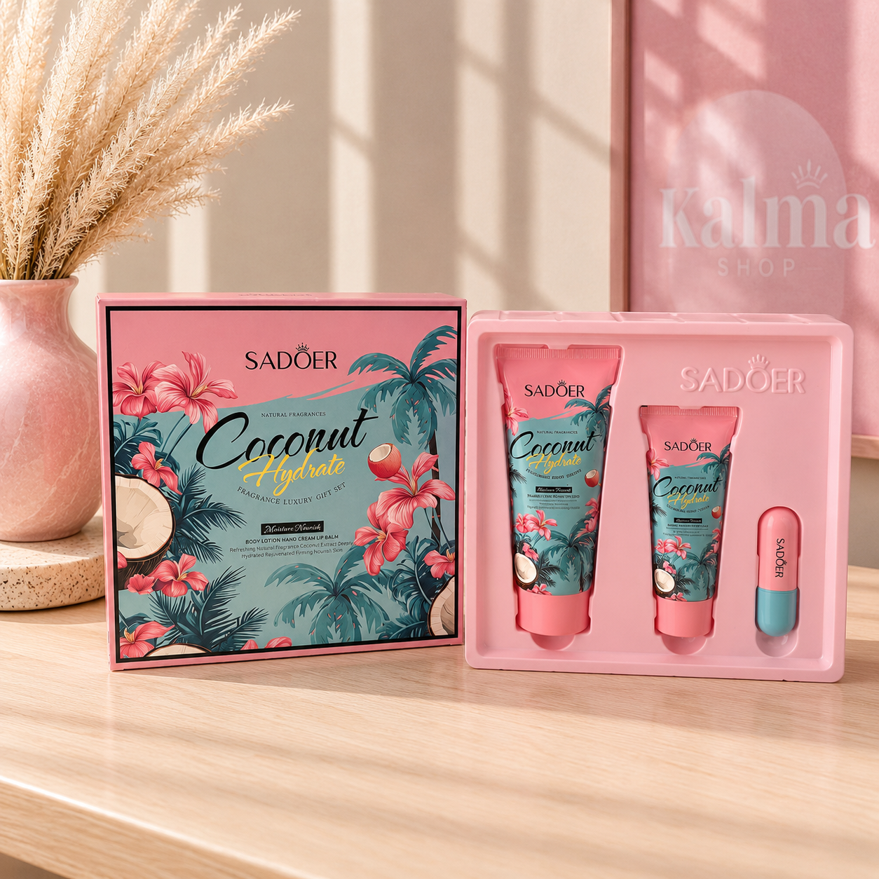 Pack coco ( loción corporal, crema de manos y balsamo labial )