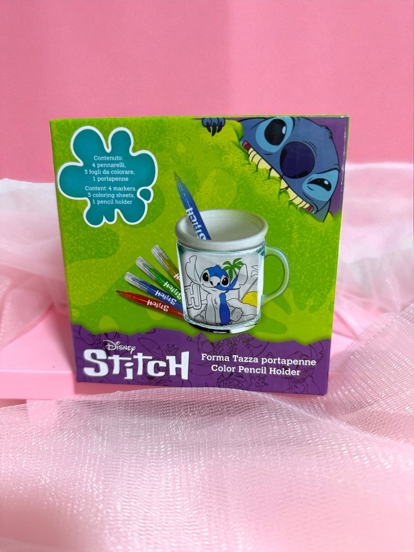 Vaso de stitch para pintarlo
