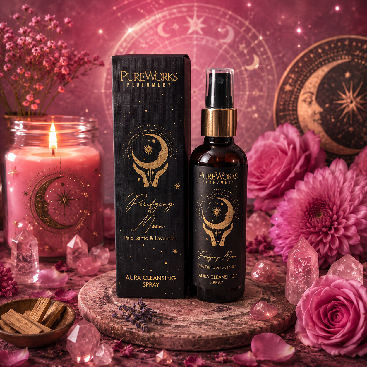 Aroma relajante de Palo santo y lavanda, para utilizar con tus rituales lunares de cada mes
