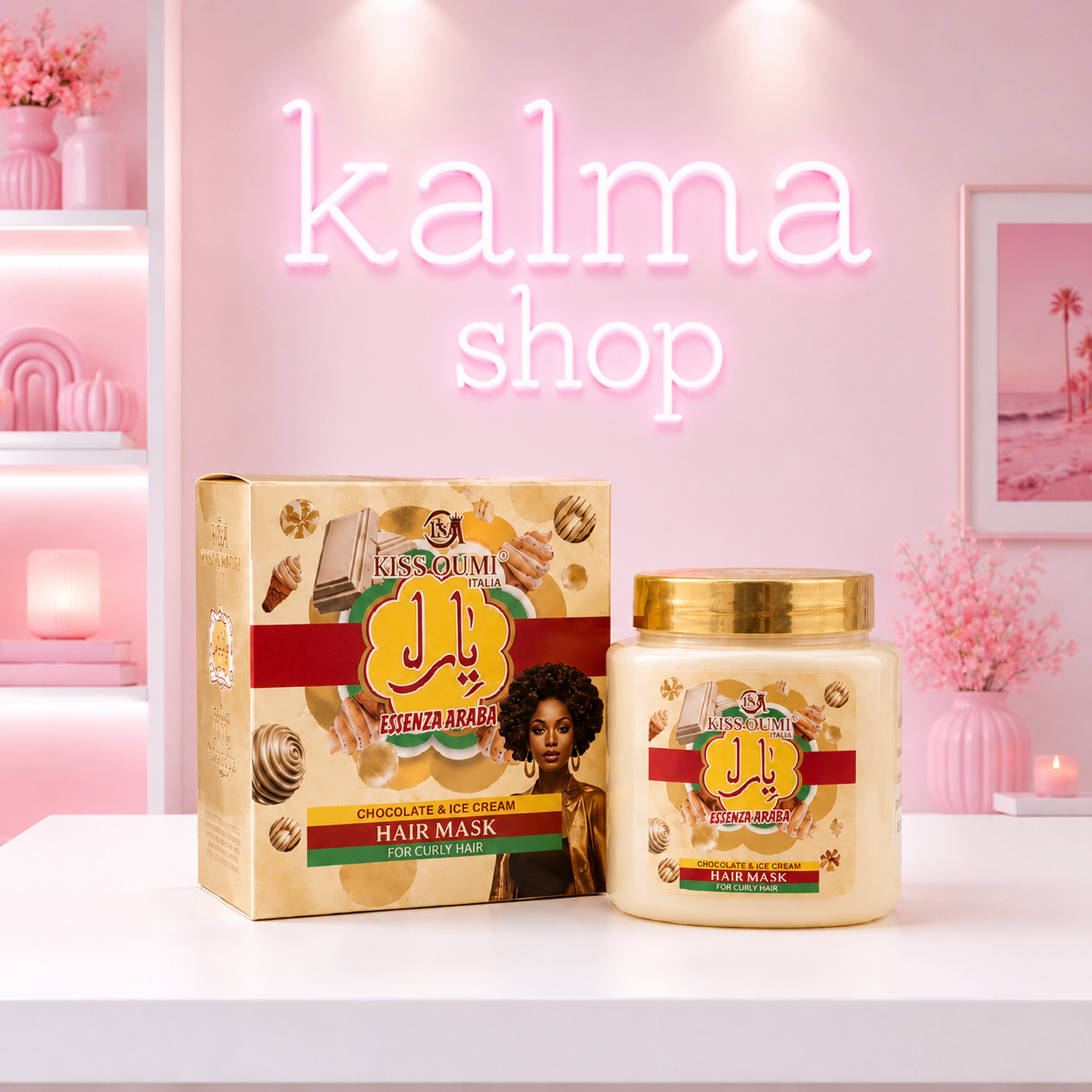 Mascarilla arabe helado chocolate blanco