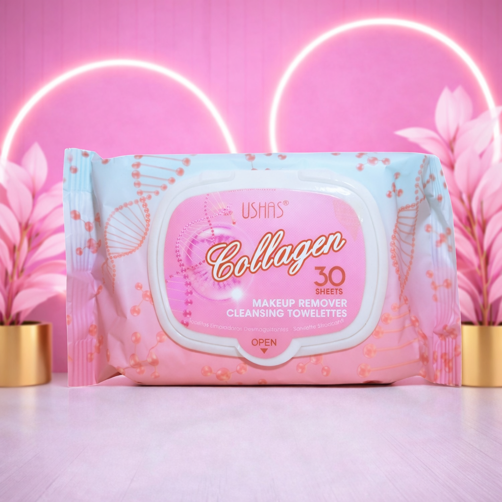 Toallita desmaquillante con colágeno