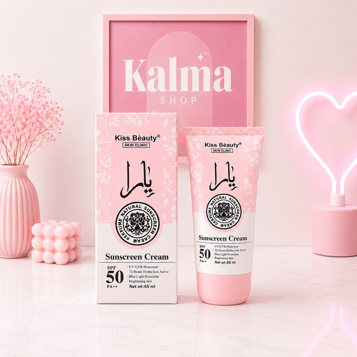 Crema facial solar de 50 de aroma arabe rosa