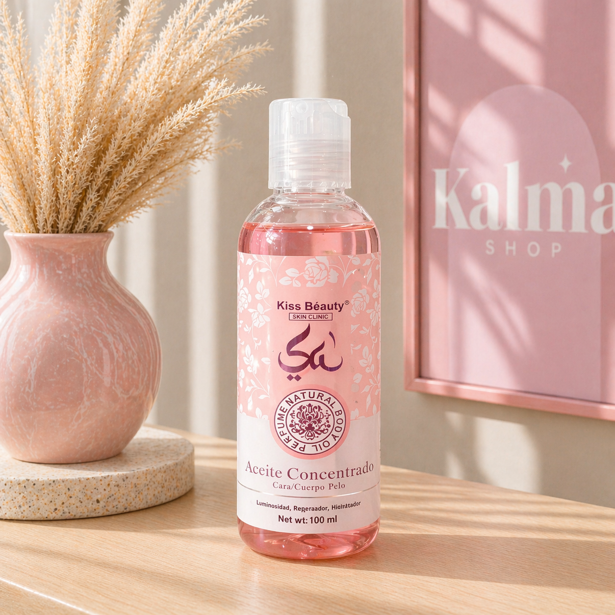 Aceite concentrado, cara cuerpo y pelo arabe rosa