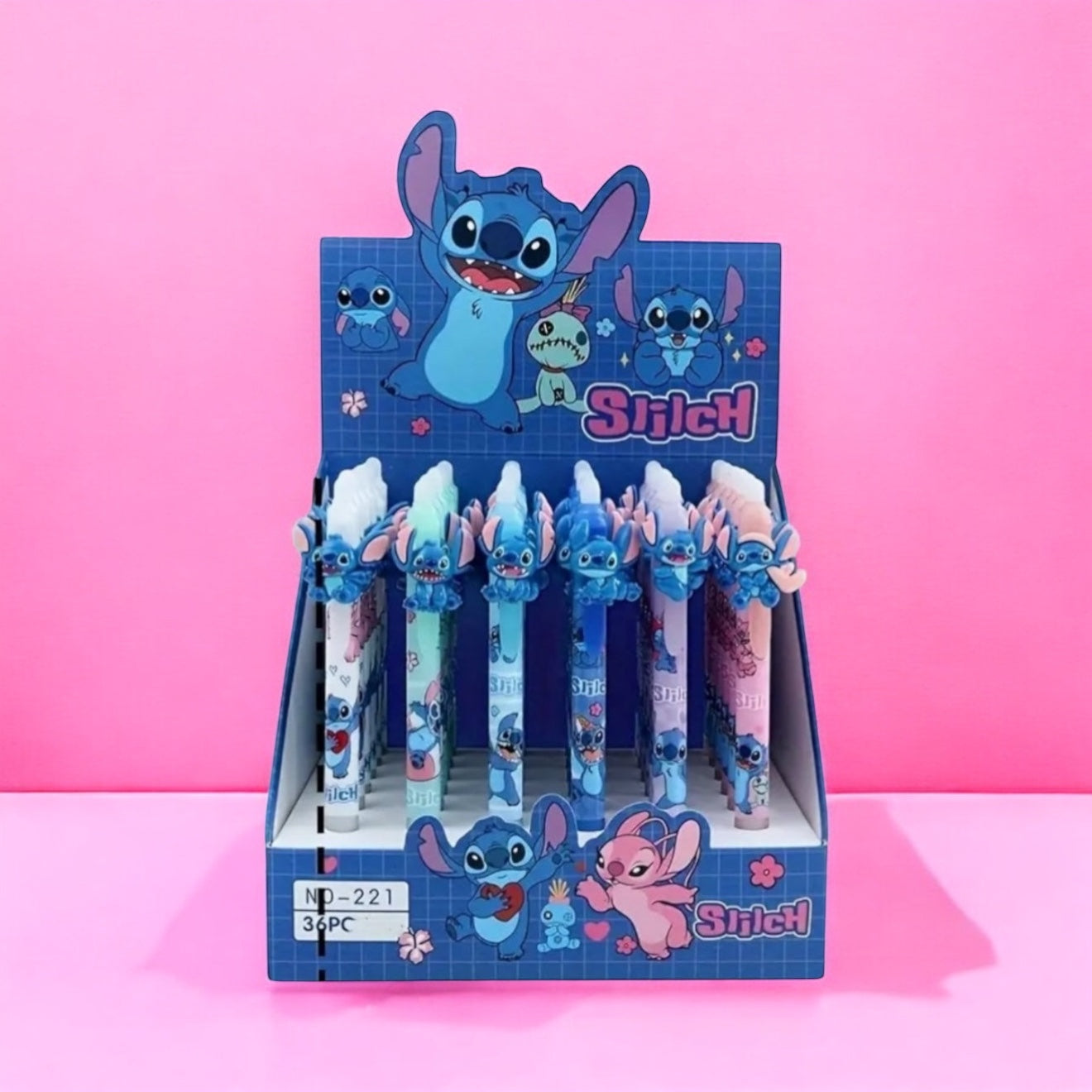Bolígrafos de stitch borrables ( pinta en azul )
