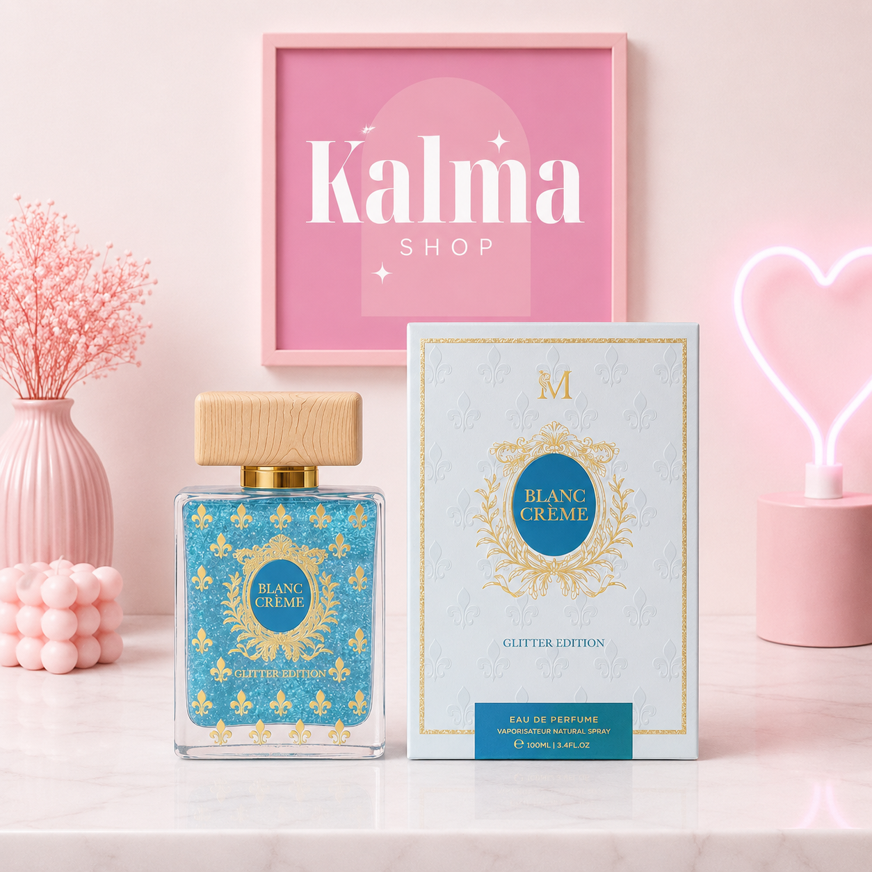 Perfume blanco latte con brillito