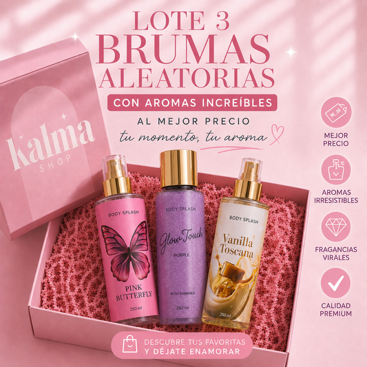 Lote 3 brumas aleatorias con aromas increíbles