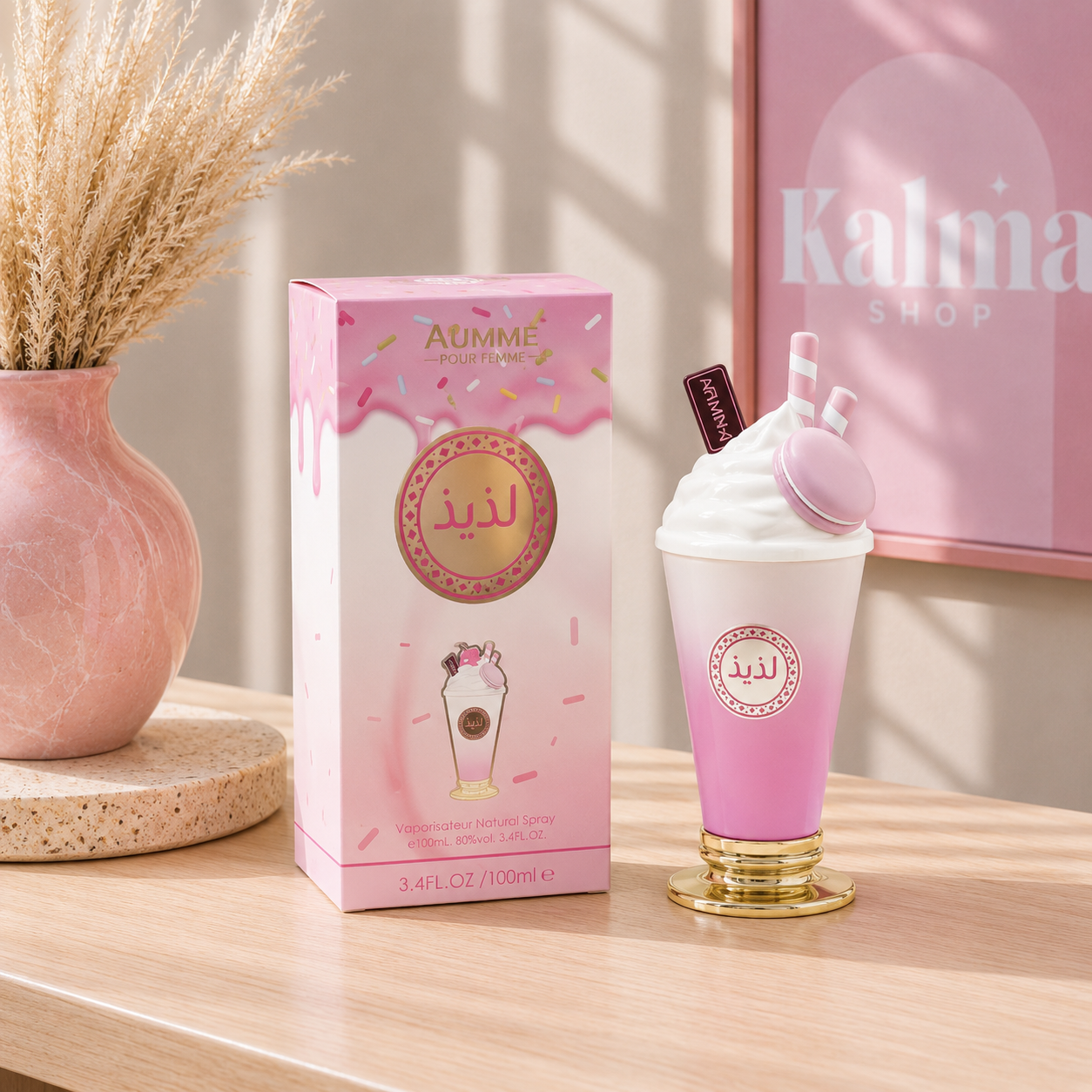 Perfume batido arabe blanco y rosa
