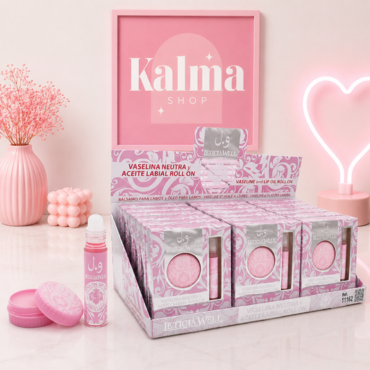 Pack arabe rosa vaselina + aceite labial roll on