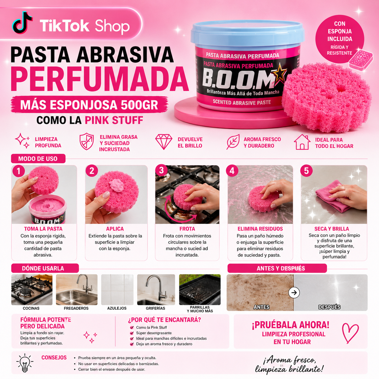 Pasta pink limpieza hogar