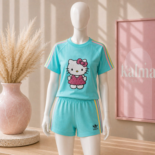 Conjunto kitty adids turquesa