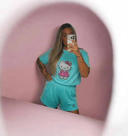 Conjunto kitty adids turquesa