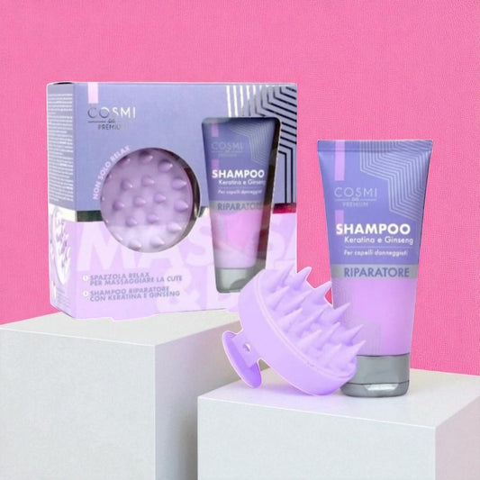 Shampoo reparador + masajeador