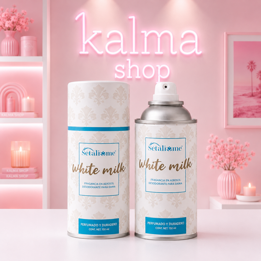 Ambientador en spray blanco latte