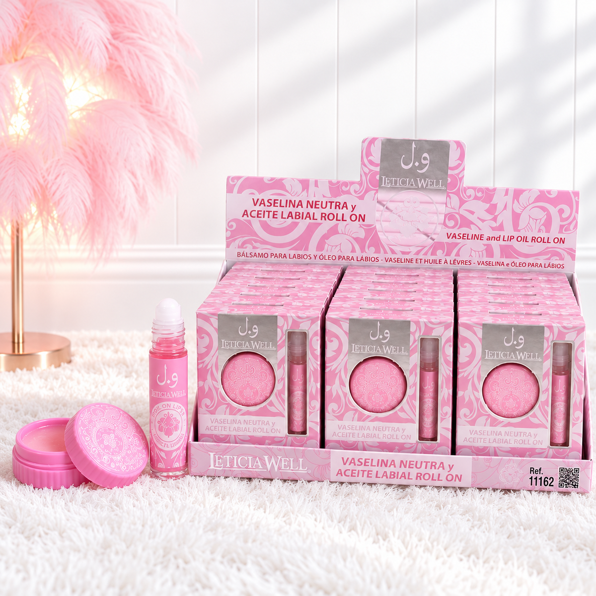 Pack arabe rosa vaselina + aceite labial roll on