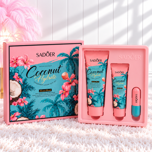 Pack coco ( loción corporal, crema de manos y balsamo labial )