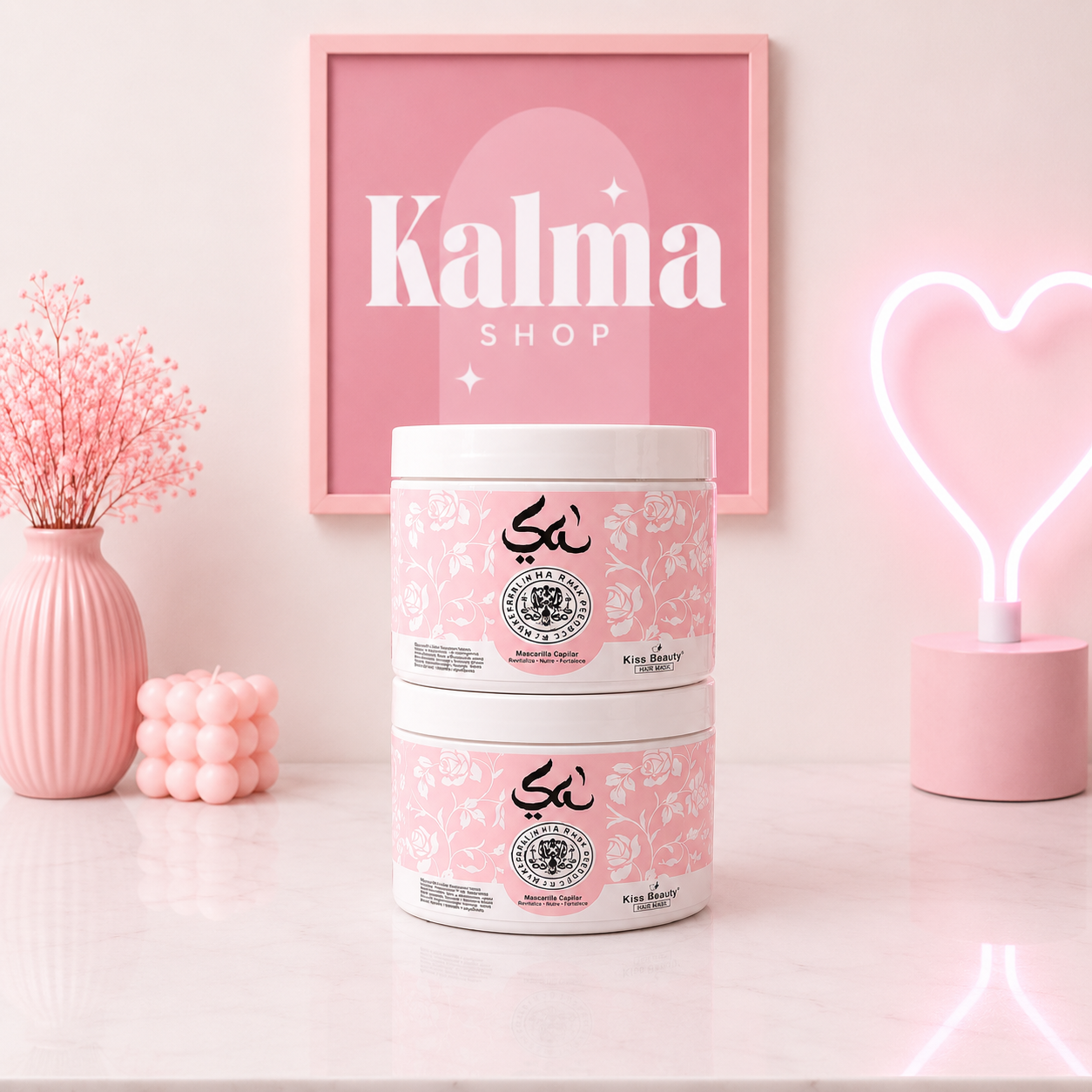 Mascarilla para el pelo arabe rosa