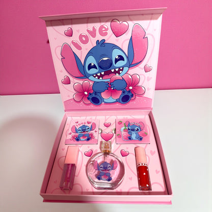 Pack stitch ( paleta sombras, paleta colorete, 2 labiales y perfume )