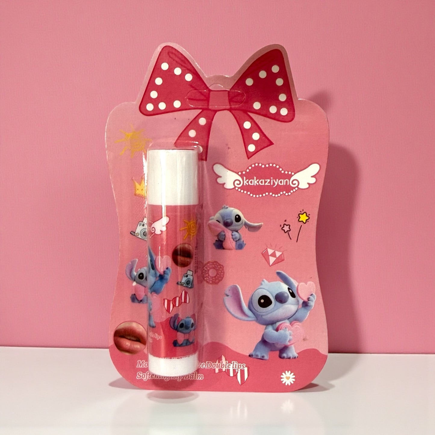 Bálsamo labial stitch ( te da un tonito rosa al labio )