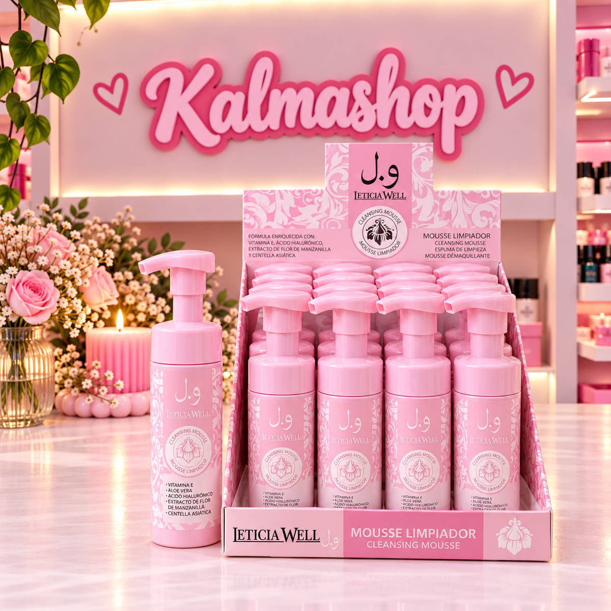 Limpiador facial en mousse arabe rosa