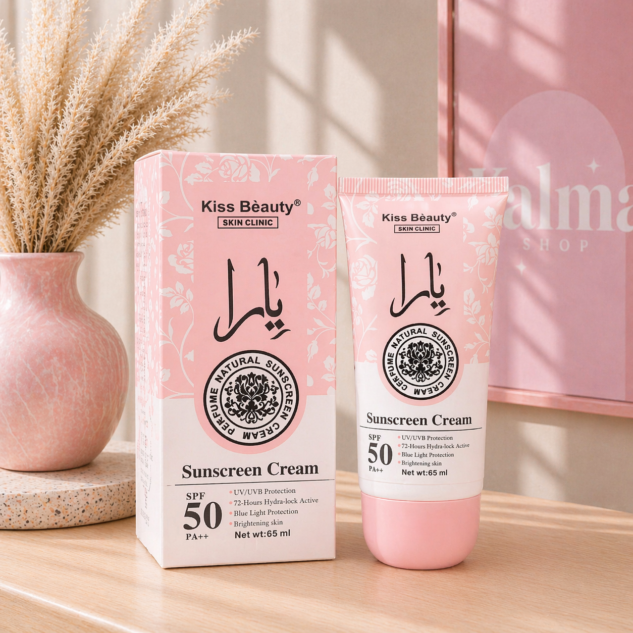 Crema facial solar de 50 de aroma arabe rosa