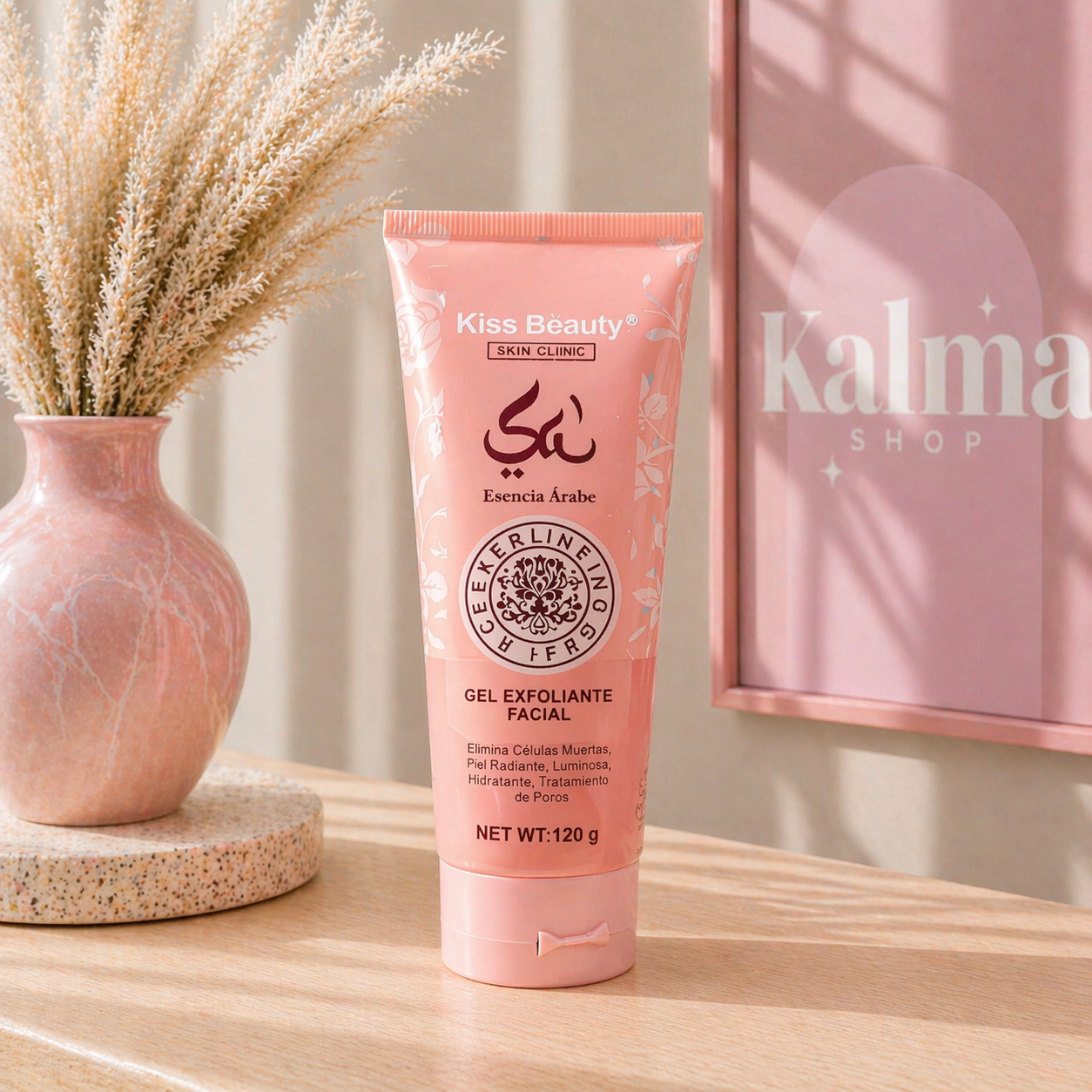 Gel exfoliante facial arabe rosa