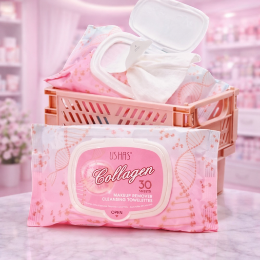 Toallitas desmaquillantes con colágeno