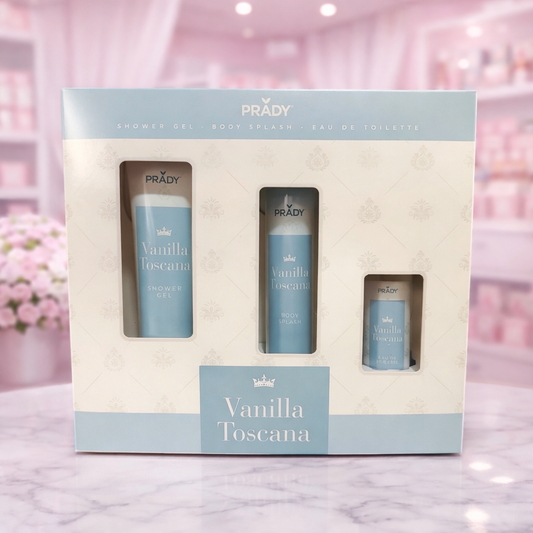 Pack vainilla toscana ( bianco latte ) gel de ducha, bruma y colonia