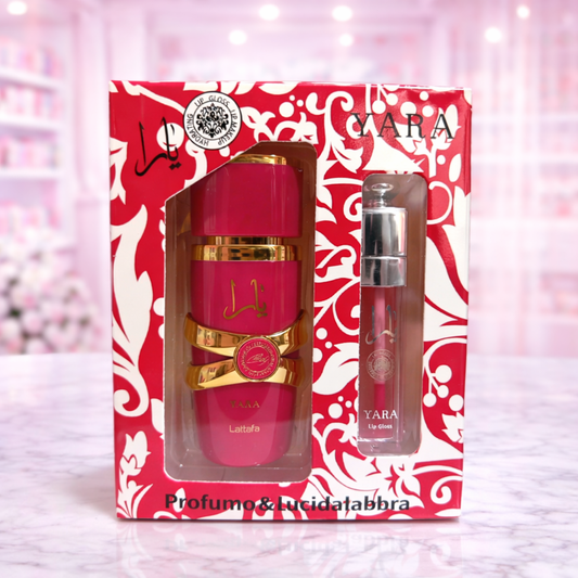 Pack yara candy perfume 30ml + lip gloss