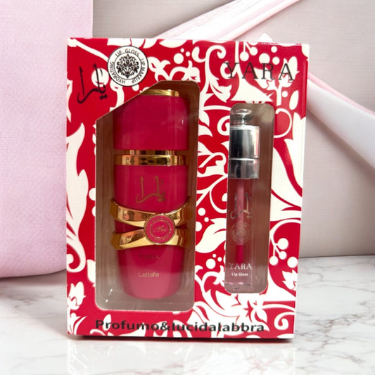 Pack yara candy perfume 30ml + lip gloss
