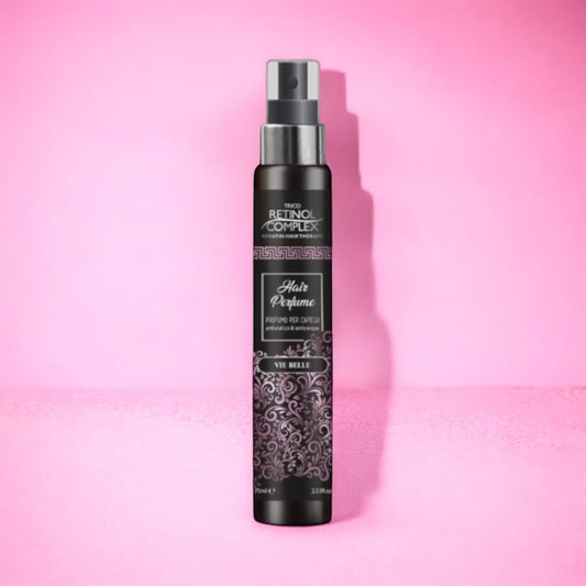 Perfume vie bella para el pelo, ilumina hidrata, es antiencrespamiento.