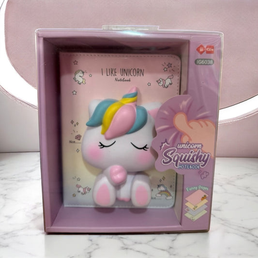 Cuaderno de unicornio , ( muñeco blando antiestrés )